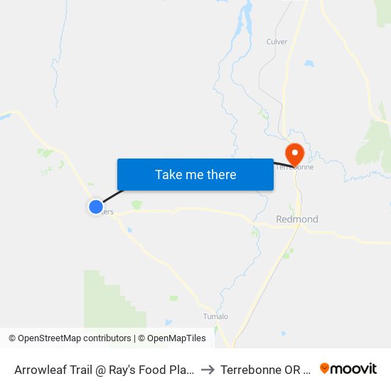 Arrowleaf Trail @ Ray's Food Place (S) to Terrebonne OR USA map