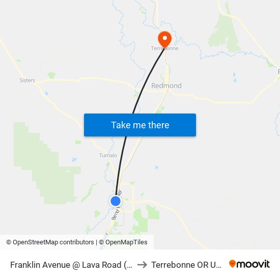 Franklin Avenue @ Lava Road (N) to Terrebonne OR USA map