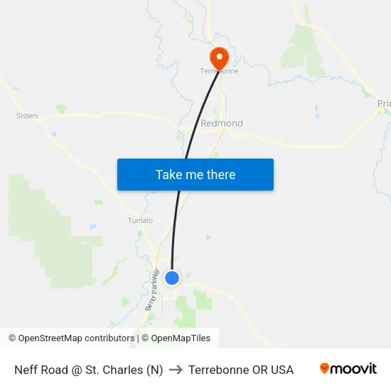 Neff Road @ St. Charles (N) to Terrebonne OR USA map