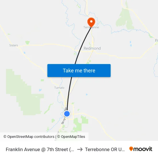 Franklin Avenue @ 7th Street (N) to Terrebonne OR USA map