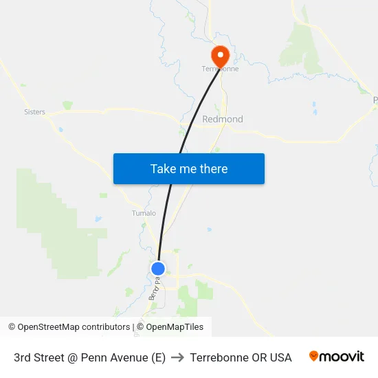 3rd Street @ Penn Avenue (E) to Terrebonne OR USA map