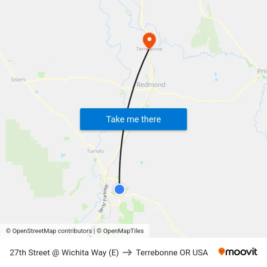 27th Street @ Wichita Way (E) to Terrebonne OR USA map