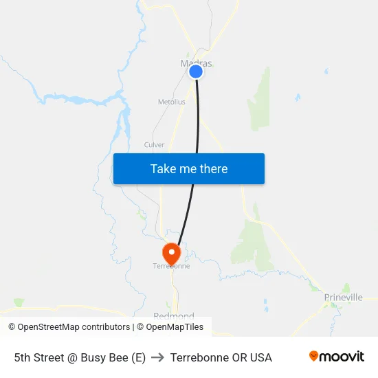5th Street @ Busy Bee (E) to Terrebonne OR USA map