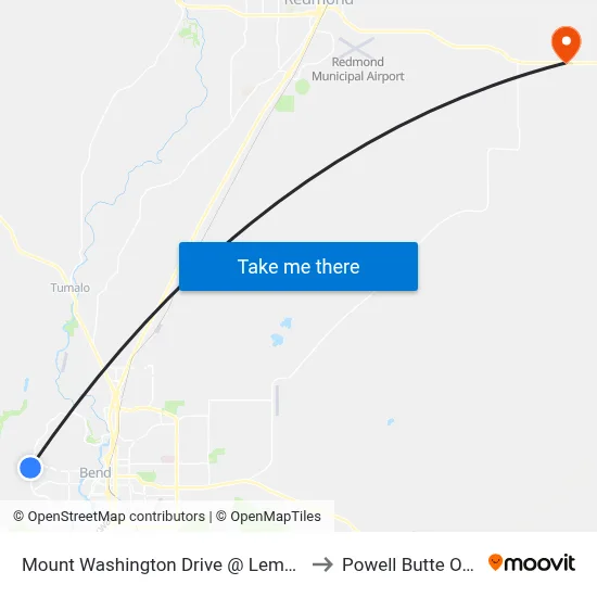 Mount Washington Drive @ Lemhi Pass (E) to Powell Butte OR USA map