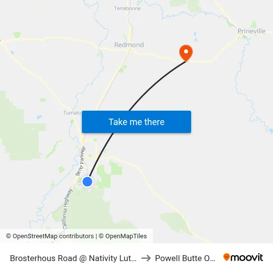 Brosterhous Road @ Nativity Lutheran (E) to Powell Butte OR USA map
