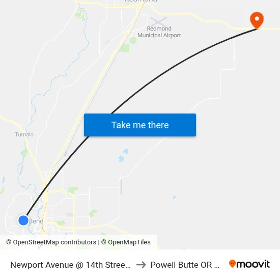 Newport Avenue @ 14th Street (S) to Powell Butte OR USA map