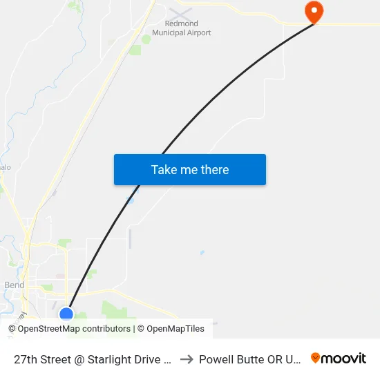 27th Street @ Starlight Drive (E) to Powell Butte OR USA map