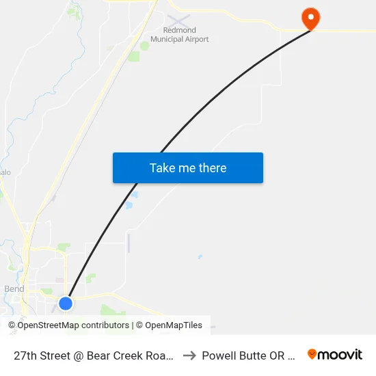 27th Street @ Bear Creek Road (E) to Powell Butte OR USA map