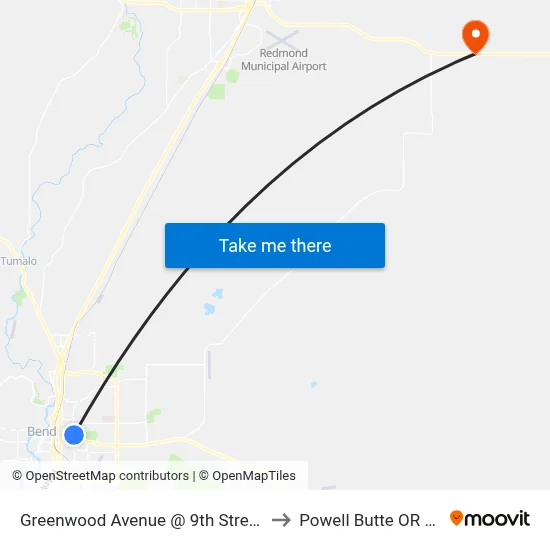 Greenwood Avenue @ 9th Street (S) to Powell Butte OR USA map
