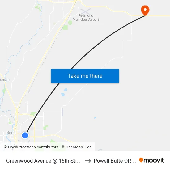 Greenwood Avenue @ 15th Street (N) to Powell Butte OR USA map