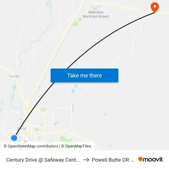 Century Drive @ Safeway Center (E) to Powell Butte OR USA map