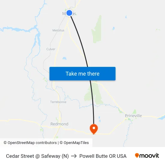 Cedar Street @ Safeway (N) to Powell Butte OR USA map