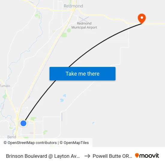 Brinson Boulevard @ Layton Avenue (N) to Powell Butte OR USA map