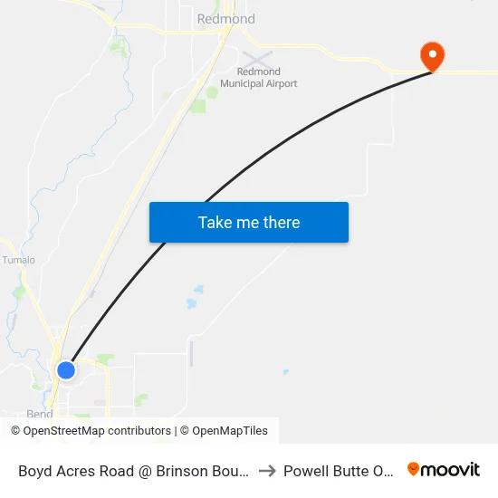 Boyd Acres Road @ Brinson Boulevard (E) to Powell Butte OR USA map