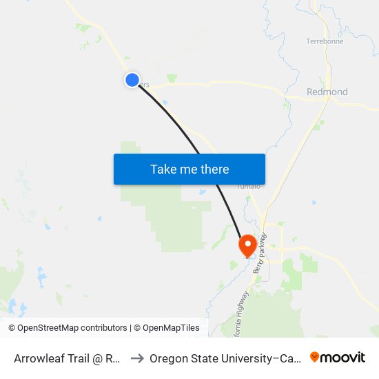 Arrowleaf Trail @ Ray's Food Place (S) to Oregon State University–Cascades (OSU–Cascades) map