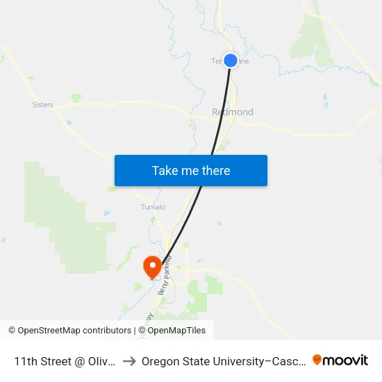 11th Street @ Oliver Lemon's (W) to Oregon State University–Cascades (OSU–Cascades) map