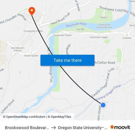 Brookswood Boulevard @ Rock Bluff Lane (W) to Oregon State University–Cascades (OSU–Cascades) map