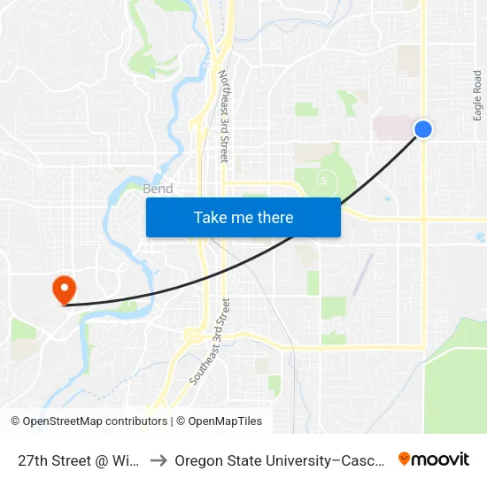 27th Street @ Wichita Way (W) to Oregon State University–Cascades (OSU–Cascades) map
