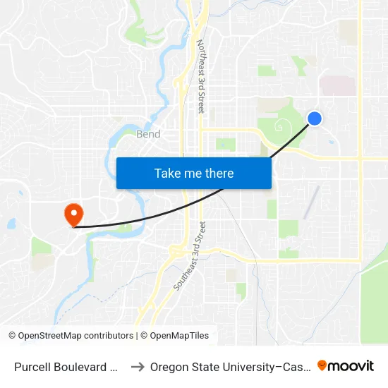 Purcell Boulevard @ Sam's Loop (W) to Oregon State University–Cascades (OSU–Cascades) map