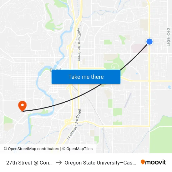 27th Street @ Conners Avenue (E) to Oregon State University–Cascades (OSU–Cascades) map