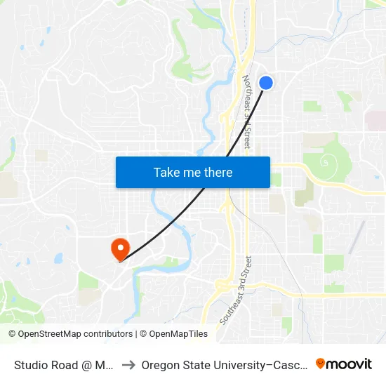 Studio Road @ Majesty Lane (E) to Oregon State University–Cascades (OSU–Cascades) map