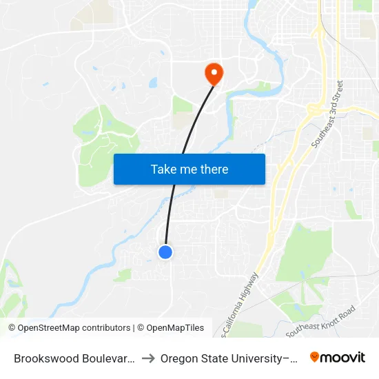 Brookswood Boulevard @ River Rim Drive (E) to Oregon State University–Cascades (OSU–Cascades) map