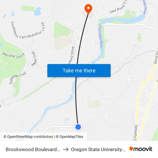 Brookswood Boulevard @ Montrose Pass Street (S) to Oregon State University–Cascades (OSU–Cascades) map