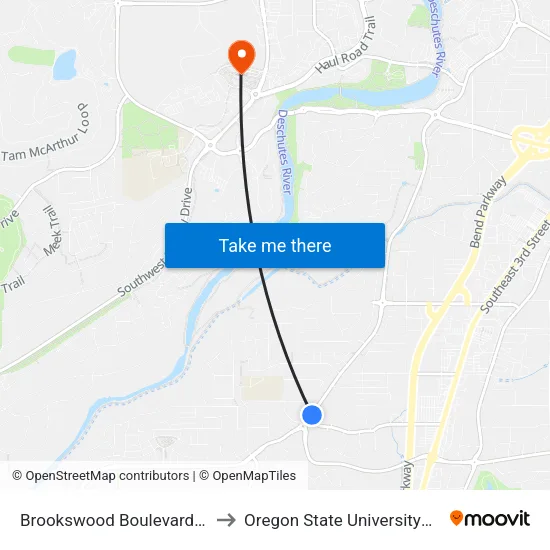 Brookswood Boulevard @ Pinebrook Boulevard (E) to Oregon State University–Cascades (OSU–Cascades) map