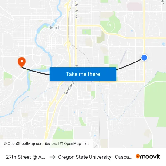 27th Street @ Anne Lane (W) to Oregon State University–Cascades (OSU–Cascades) map