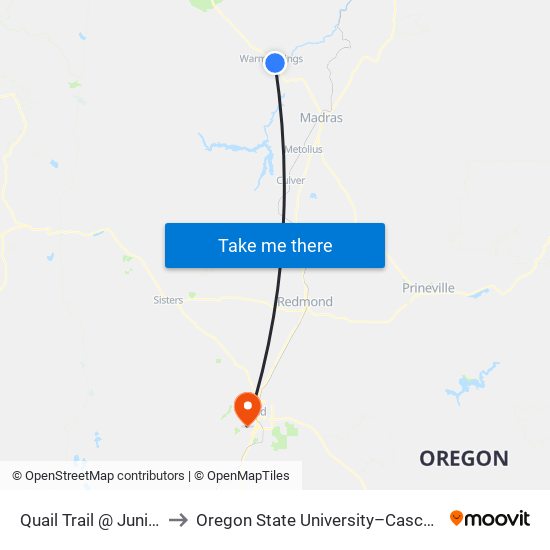 Quail Trail @ Juniper Street (S) to Oregon State University–Cascades (OSU–Cascades) map