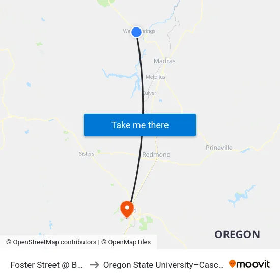 Foster Street @ Bray Avenue (W) to Oregon State University–Cascades (OSU–Cascades) map