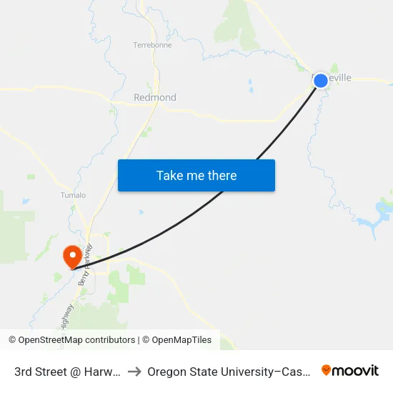 3rd Street @ Harwood Avenue (N) to Oregon State University–Cascades (OSU–Cascades) map