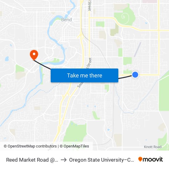 Reed Market Road @ Teakwood Drive (N) to Oregon State University–Cascades (OSU–Cascades) map