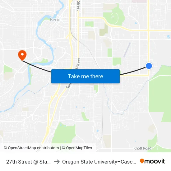 27th Street @ Starlight Drive (E) to Oregon State University–Cascades (OSU–Cascades) map