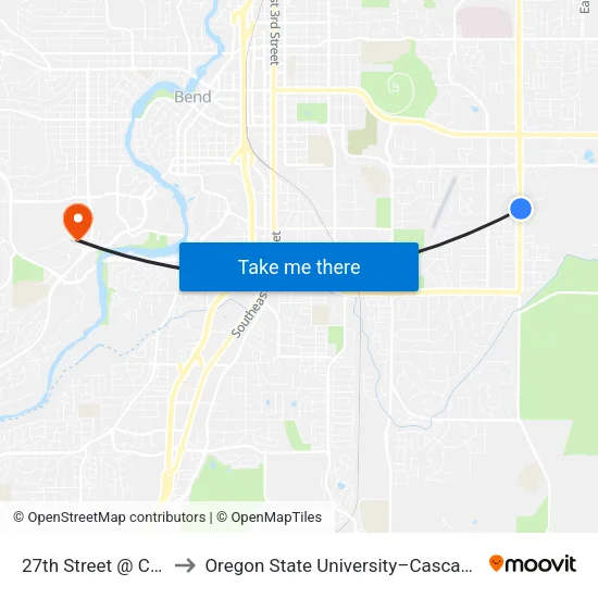 27th Street @ Chilliwack (E) to Oregon State University–Cascades (OSU–Cascades) map