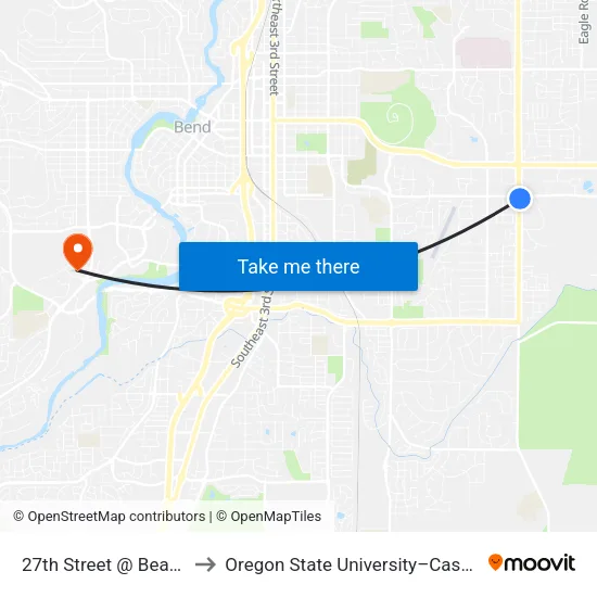27th Street @ Bear Creek Road (E) to Oregon State University–Cascades (OSU–Cascades) map