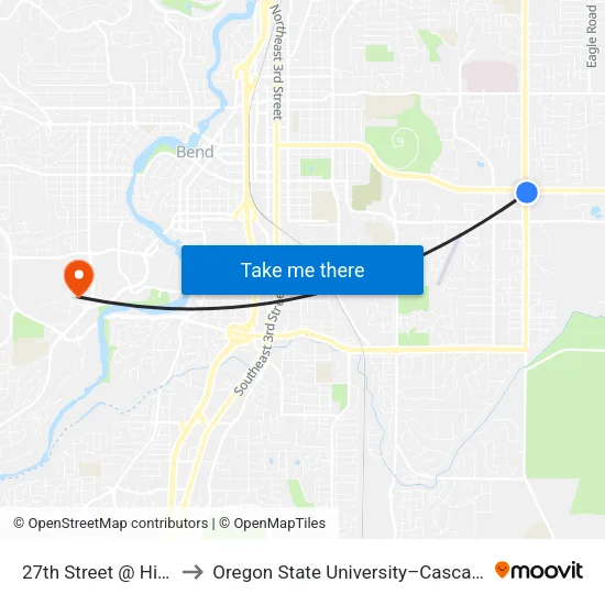 27th Street @ Highway 20 (E) to Oregon State University–Cascades (OSU–Cascades) map