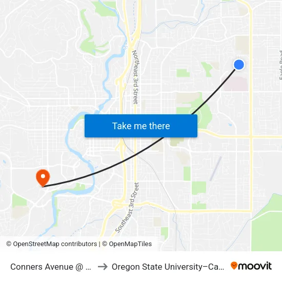 Conners Avenue @ Courtney Drive (W) to Oregon State University–Cascades (OSU–Cascades) map