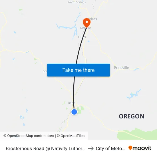 Brosterhous Road @ Nativity Lutheran (E) to City of Metolius map