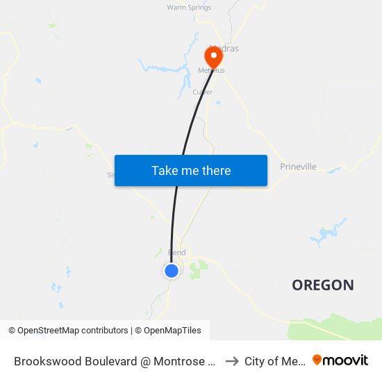 Brookswood Boulevard @ Montrose Pass Street (S) to City of Metolius map