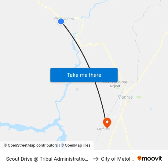 Scout Drive @ Tribal Administration (S) to City of Metolius map