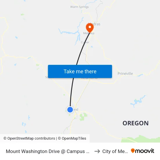 Mount Washington Drive @ Campus Village Way (E) to City of Metolius map