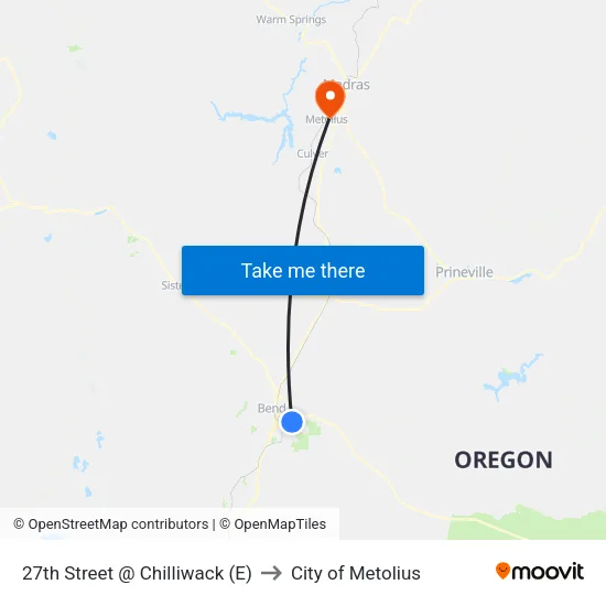 27th Street @ Chilliwack (E) to City of Metolius map