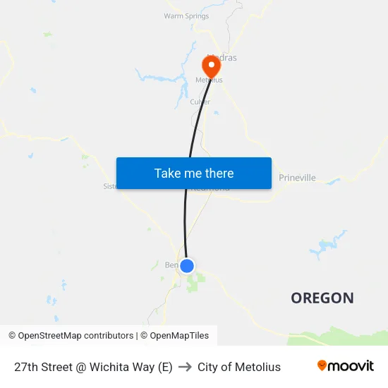 27th Street @ Wichita Way (E) to City of Metolius map