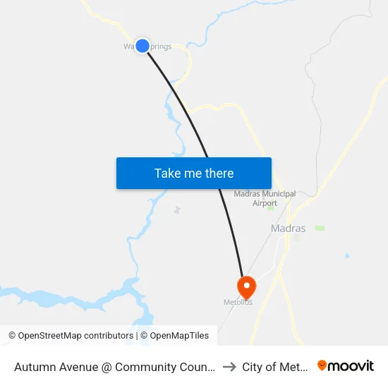 Autumn Avenue @ Community Counseling (E) to City of Metolius map