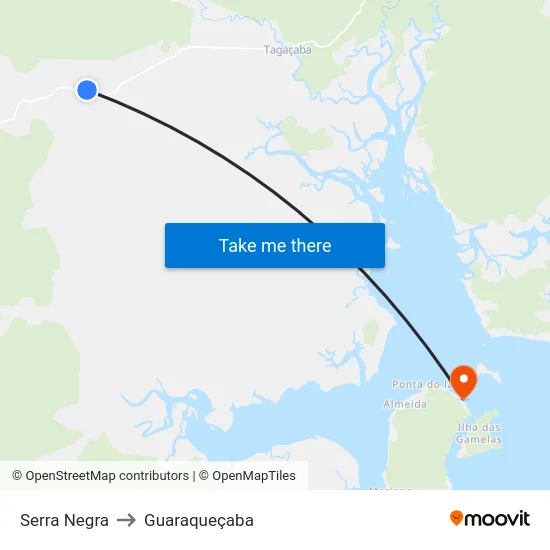 Serra Negra to Guaraqueçaba map