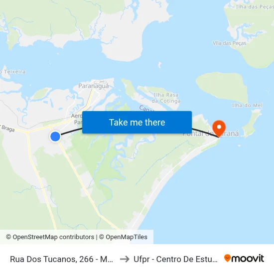 Rua Dos Tucanos, 266 - Marginal Pr 407 to Ufpr - Centro De Estudos Do Mar map