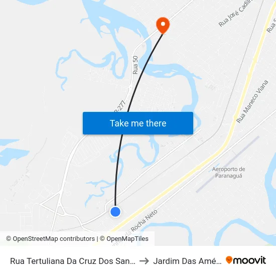 Rua Tertuliana Da Cruz Dos Santos, 240 - Conj. Bel Mar to Jardim Das Américas-Curitiba map