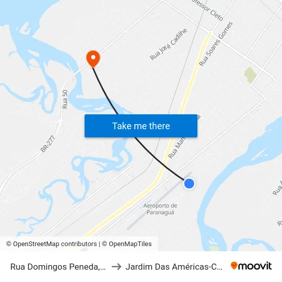 Rua Domingos Peneda, 1983 to Jardim Das Américas-Curitiba map