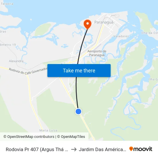 Rodovia Pr 407 (Argus Thá Heyn), 4776 to Jardim Das Américas-Curitiba map